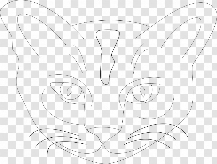 Cat Drawing Whiskers - Frame - Head Transparent PNG