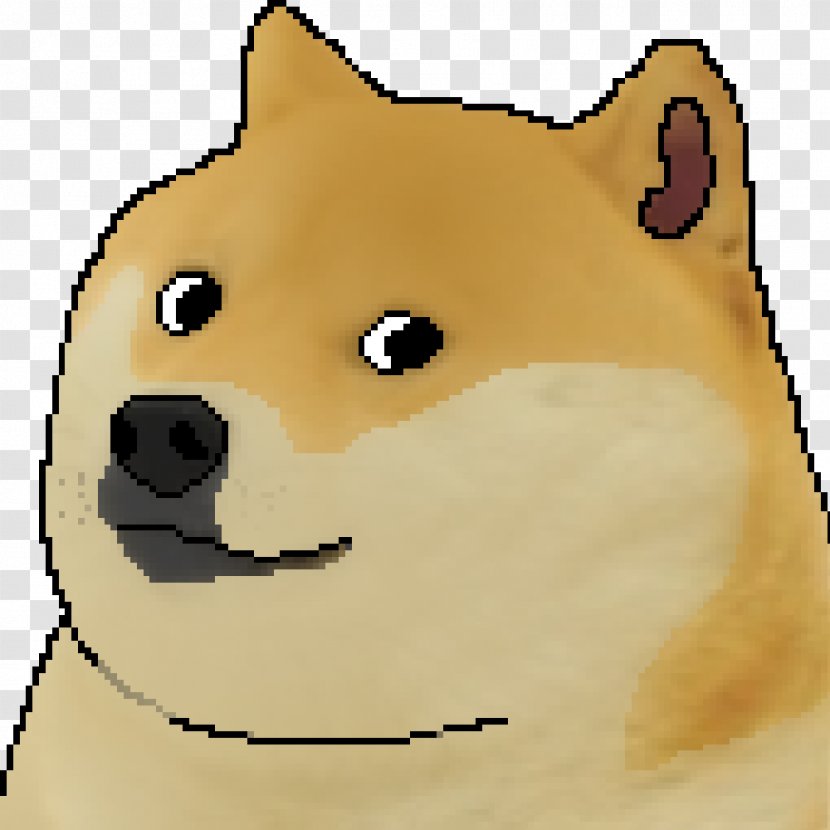 Whiskers Doge Pixel Art - Watercolor - Minecraft Transparent PNG