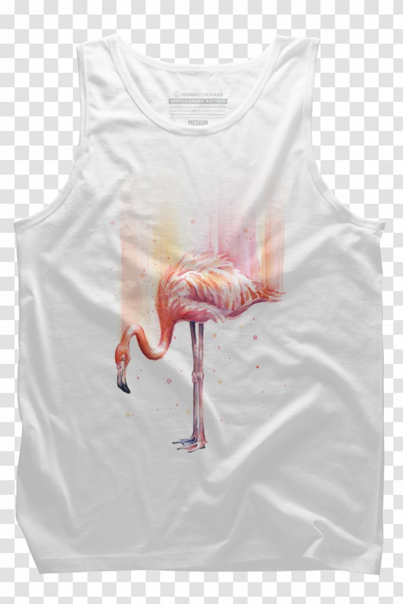 T-shirt Top Calavera Sleeveless Shirt - Sleeve - Flamingo Printing Transparent PNG
