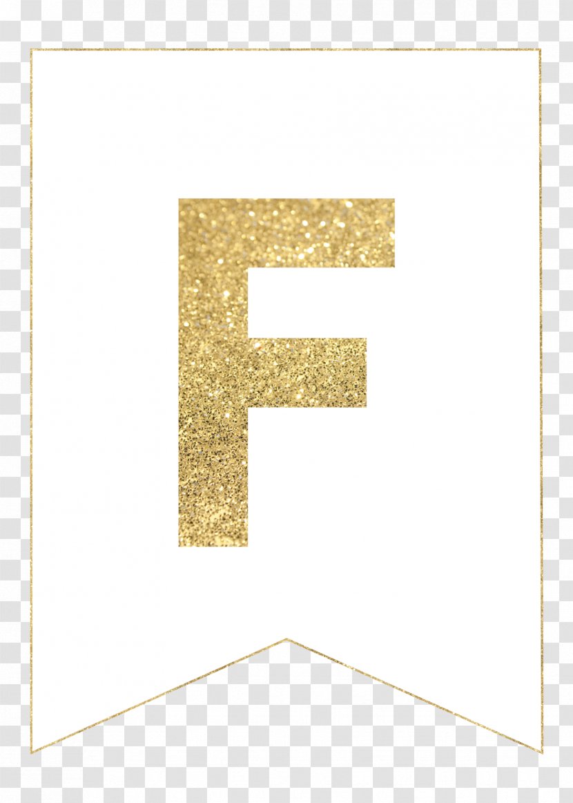 Letter Alphabet F Gold Banner - Monogram Transparent PNG