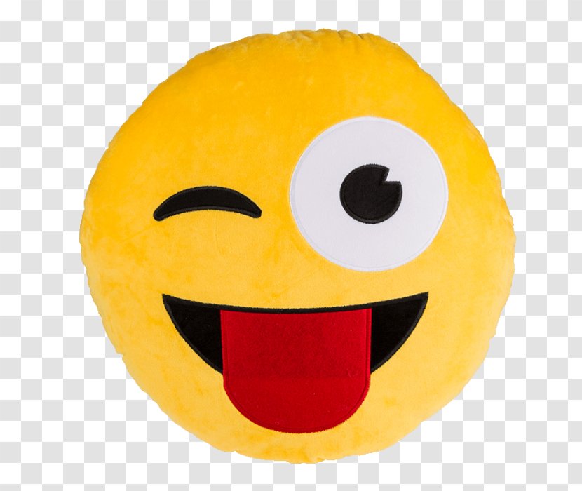 Emoticon Emoji Pillow Cushion Wink - Gift Transparent PNG