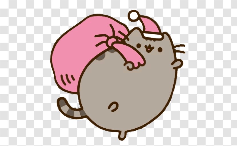 Pusheen Cat Christmas Gift Holiday - Heart Transparent PNG