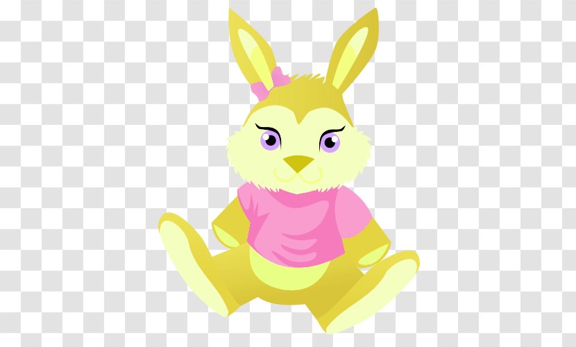 Easter Bunny Rabbit Hare Illustration - Yellow - Cartoon Transparent PNG