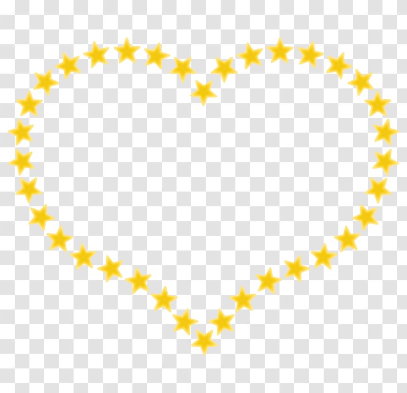 Star Heart Shape Clip Art - Romance - Yellow Image Transparent PNG
