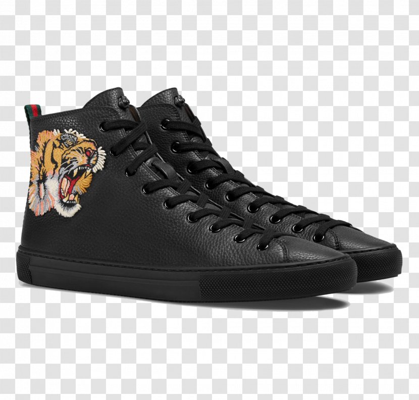 High-top Gucci Leather Sneakers Fashion - Hightop - Sportswear Transparent PNG