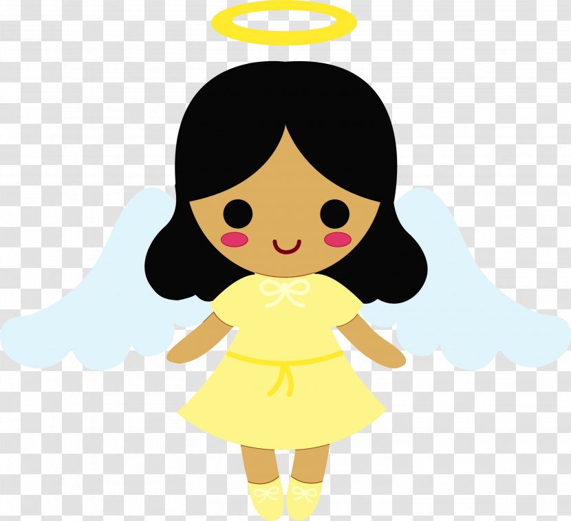 Angel Cartoon - Silhouette - Fictional Character Smile Transparent PNG