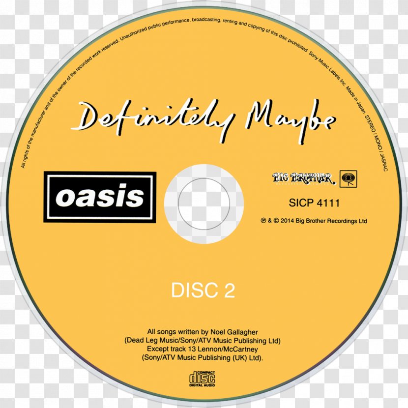 Compact Disc Definitely Maybe Oasis Hello (What's The Story) Morning Glory? - Silhouette Transparent PNG