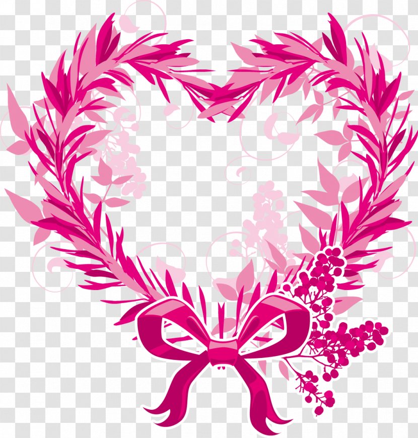 Wreath Christmas Heart Clip Art - Cartoon - Creative Valentine's Day Transparent PNG