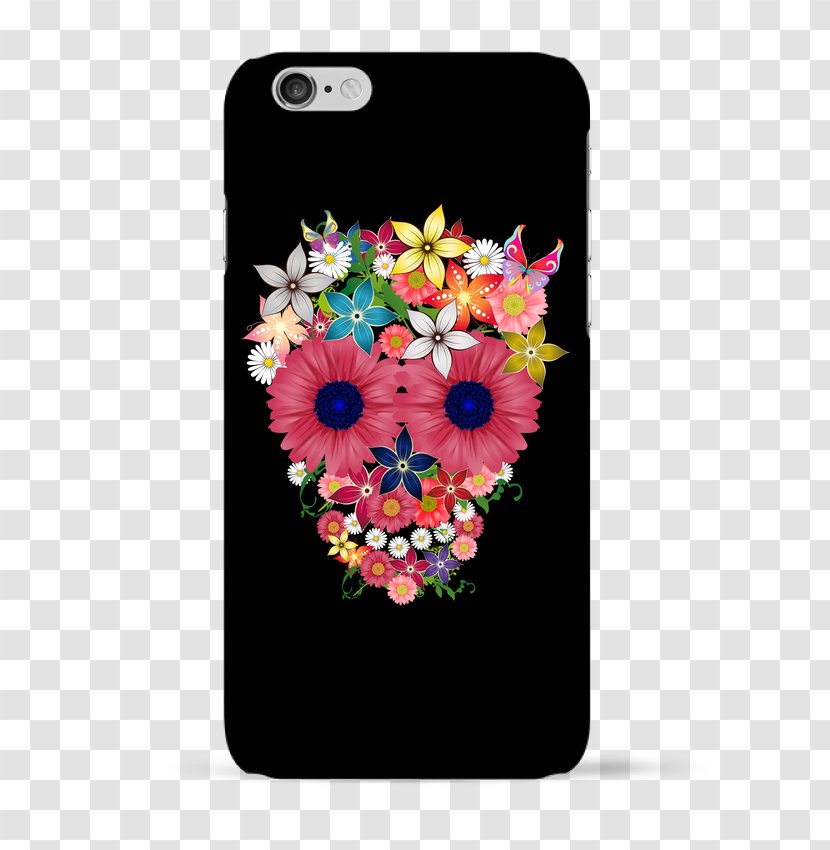 IPhone 6 Skull Calavera Floral Design T-shirt - Mobile Phone Accessories Transparent PNG