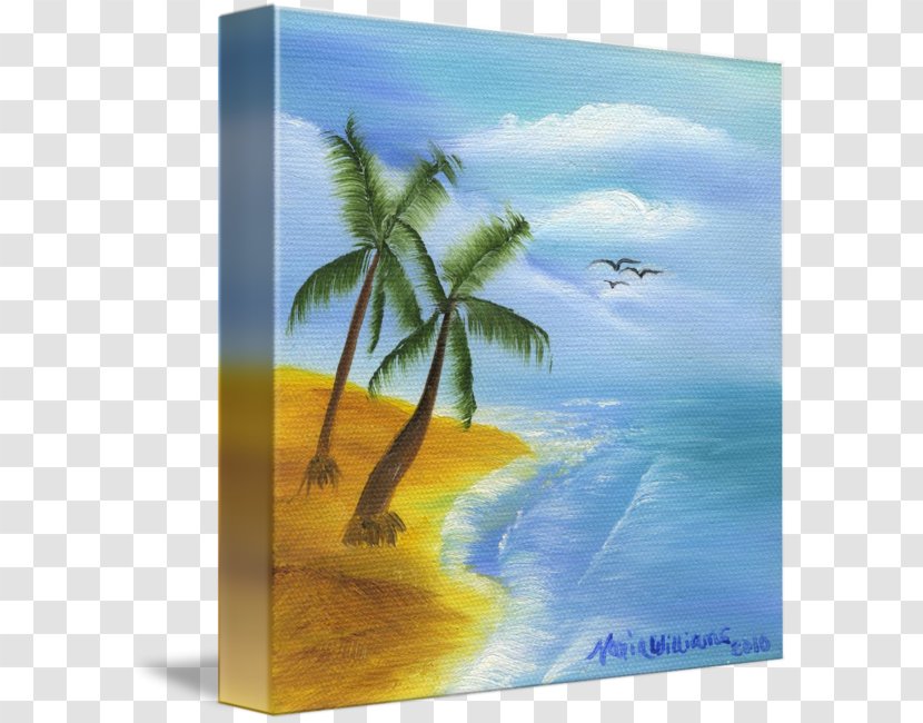 Caribbean Painting Tropics Palm Trees Sky Plc - Landscape Transparent PNG