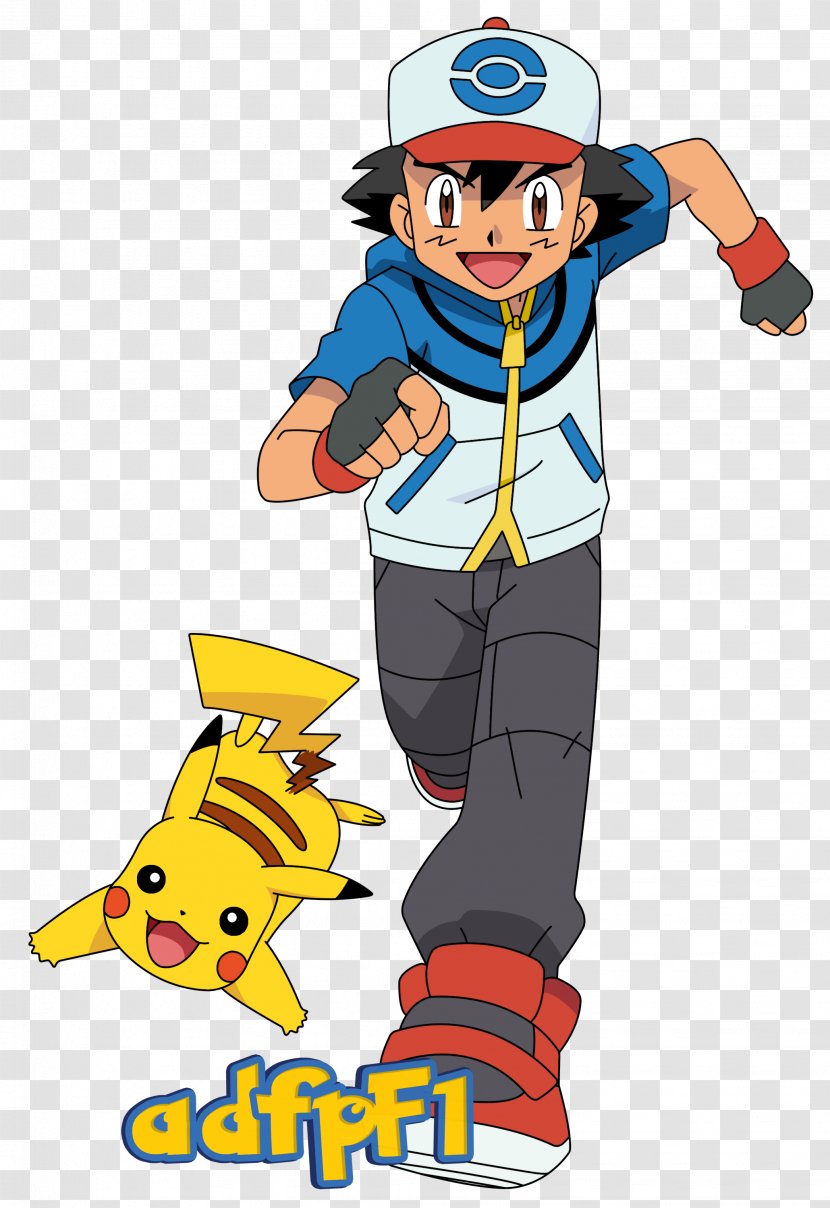 Ash Ketchum Pikachu Pokémon GO X And Y Pokemon Black & White - Character Transparent PNG
