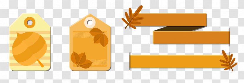 Sticker Icon - Orange - Autumn Leaves Flattened Promotional Tag Transparent PNG
