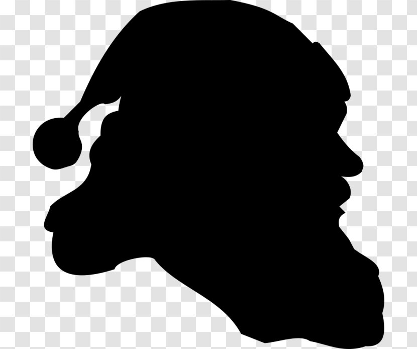 Santa Claus Drawing - Head - Neck Blackandwhite Transparent PNG