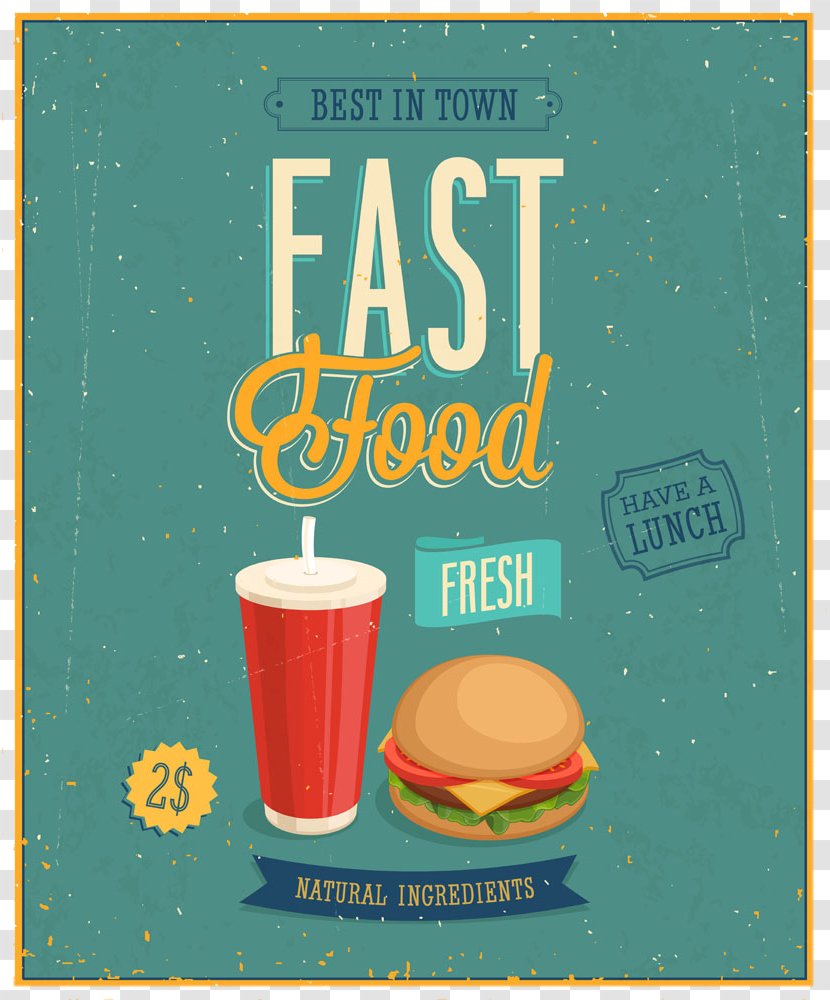 Hamburger Hot Dog Fast Food Cuisine Of The United States Poster - Vector Burger Menu Transparent PNG