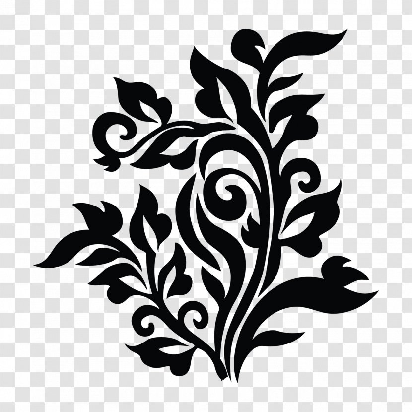 Curve Flower Clip Art - Monochrome - Ornaments Transparent PNG