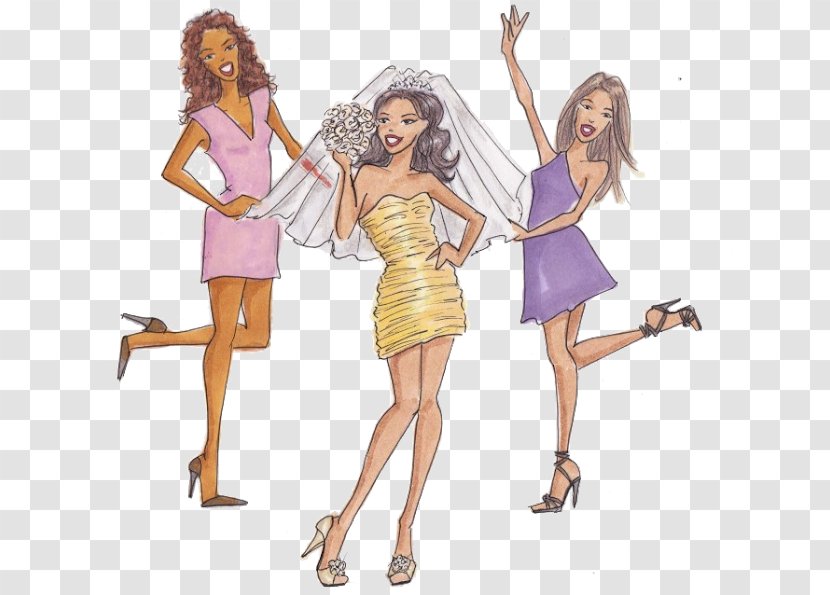 Bride Cartoon Wedding - Flower - Bridesmaids Transparent PNG