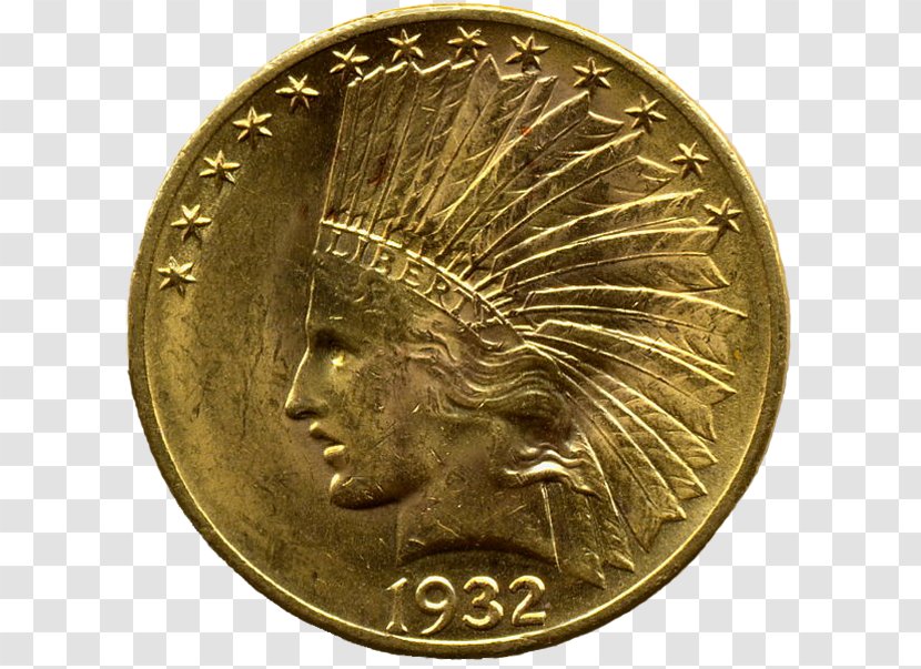 United States Gold Coin American Eagle Indian Head Pieces Transparent PNG