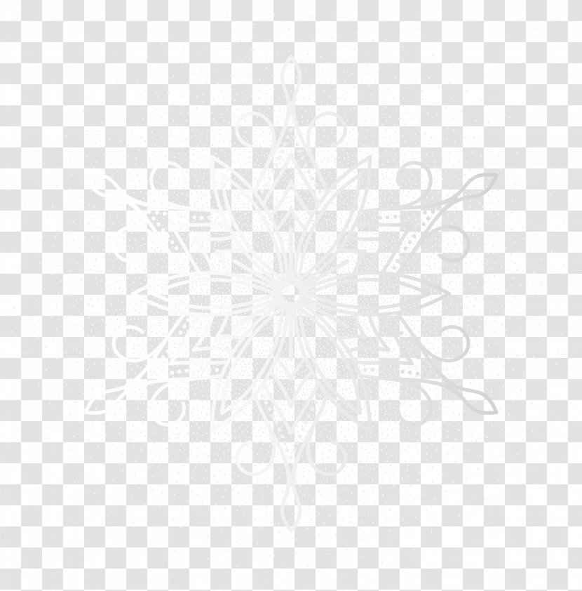 Black And White Line Point Angle - Snowflake Clip-Art Image Transparent PNG