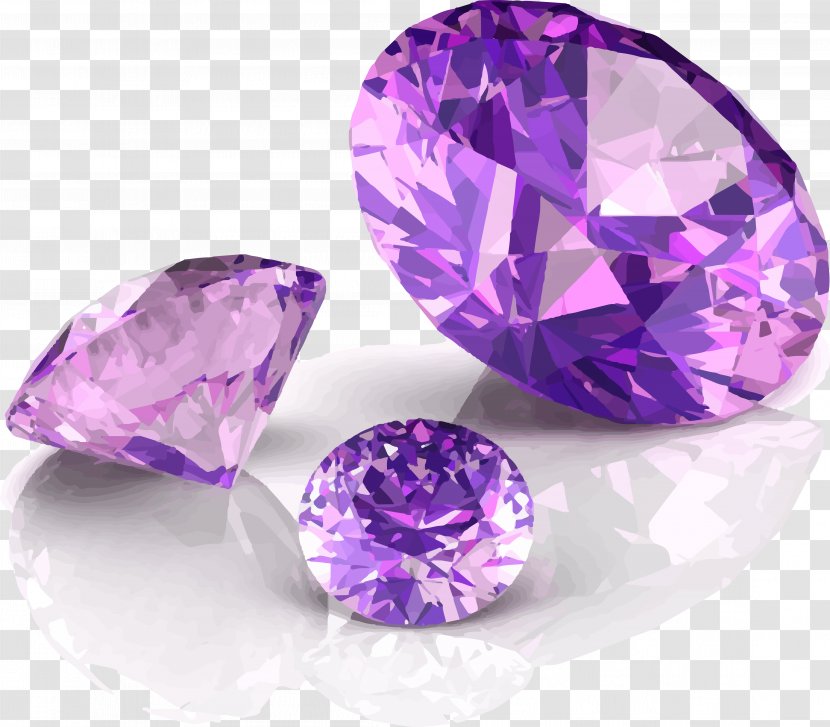Amethyst Gemstone Jewellery Birthstone Quartz - Purple Vector Diamond Diagram Transparent PNG