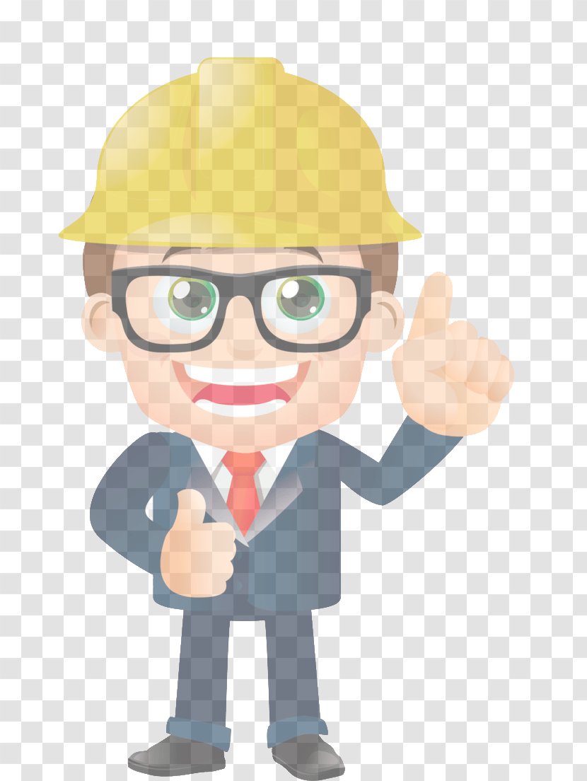 Cartoon Construction Worker Headgear Hat Personal Protective Equipment - Fictional Character - Gesture Transparent PNG