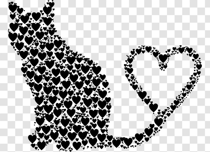 Cat Felidae Heart Kitten Clip Art - Frame - Silhouette Transparent PNG