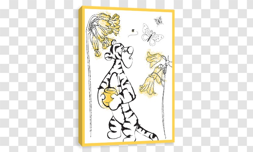 Tigger Butterfly Winnie-the-Pooh Giraffe Canvas - Vertebrate Transparent PNG
