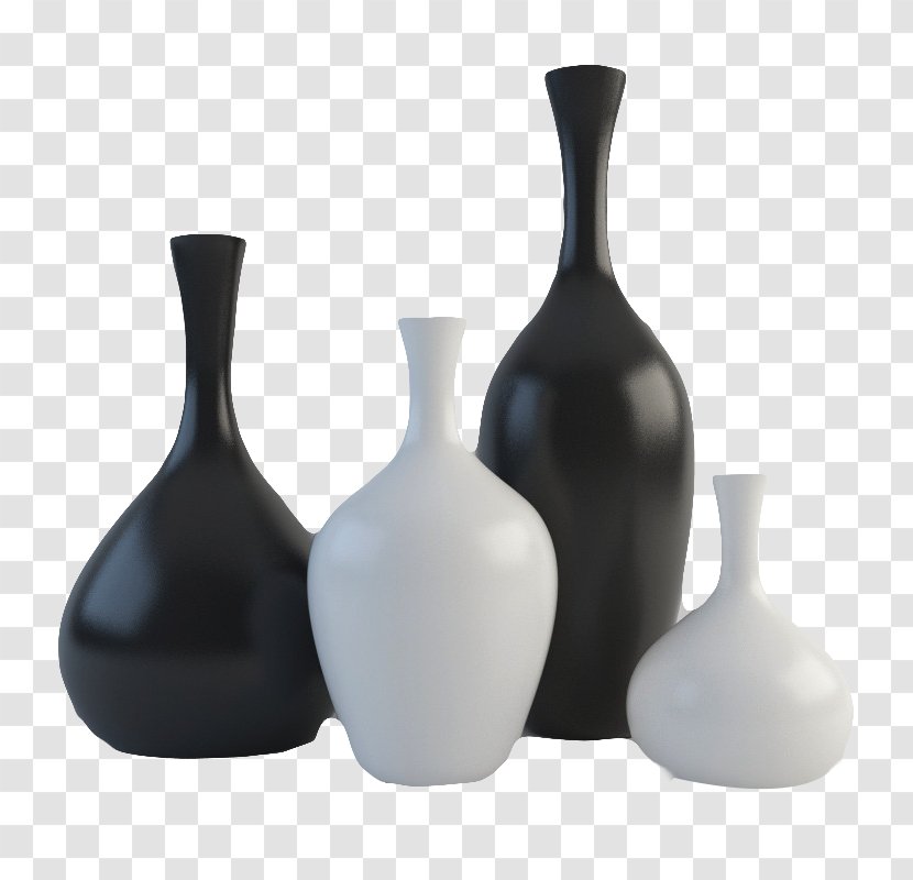 Black And White Vase - Vecteur - Four Bottles Transparent PNG