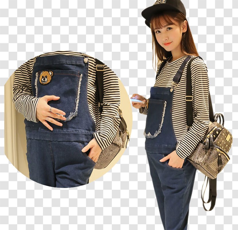 T-shirt Fashion Handbag Trousers Overall - Overalls Pregnant Women Transparent PNG