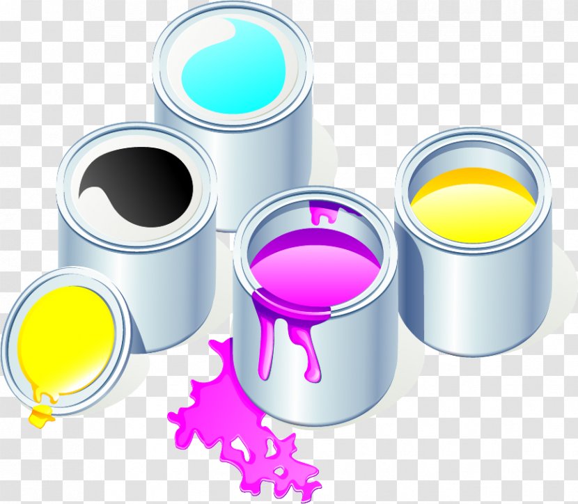CMYK Color Model Printing Icon Design - Symbol - Pictures Of Paint Cans Transparent PNG