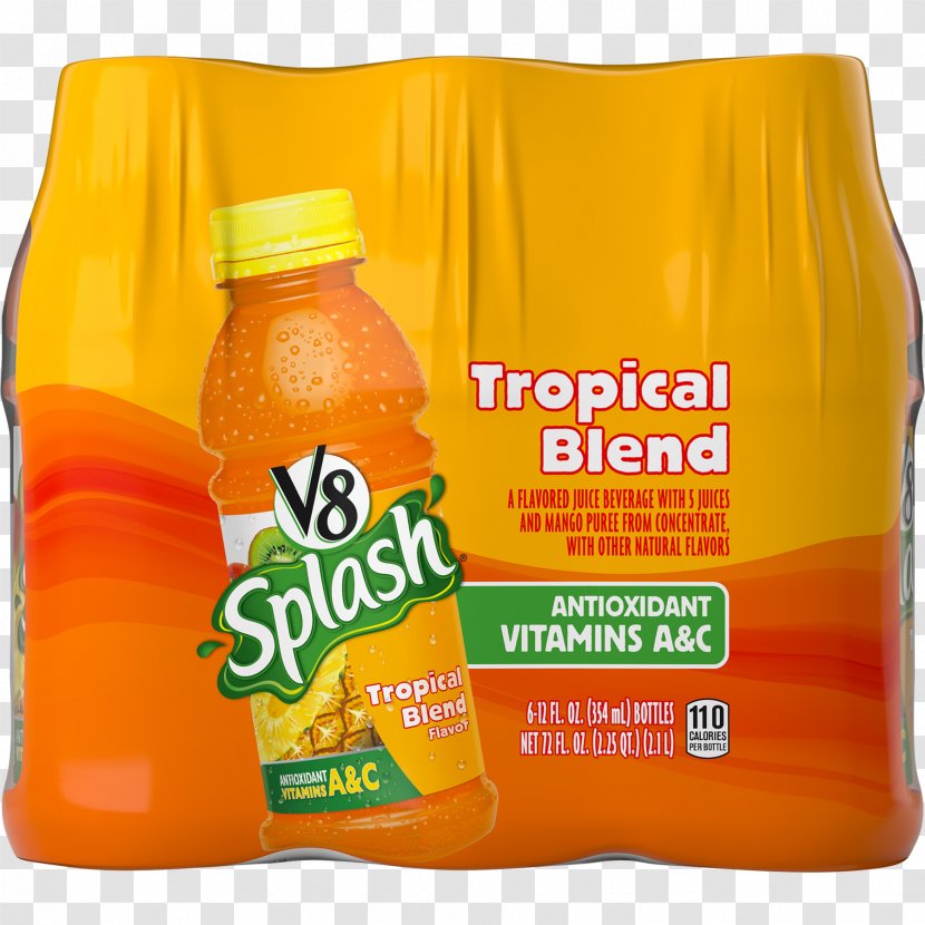 Orange Drink V8 Splash Juice Drinks Tropical Blend - Mango Transparent PNG