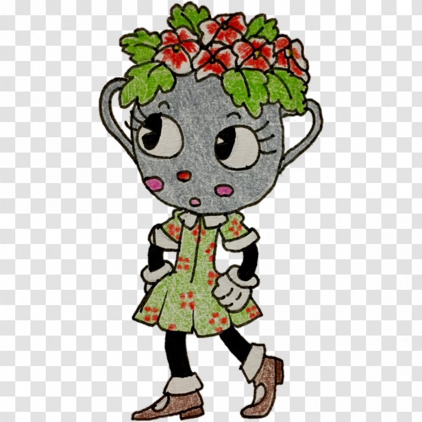 Cuphead Carnation Child Plant - Watercolor - Tree Transparent PNG