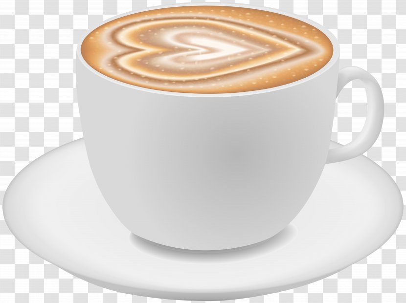 Cappuccino White Coffee Ristretto Cuban Espresso Caffè Americano - Instant - With Heart Clip Art Image Transparent PNG