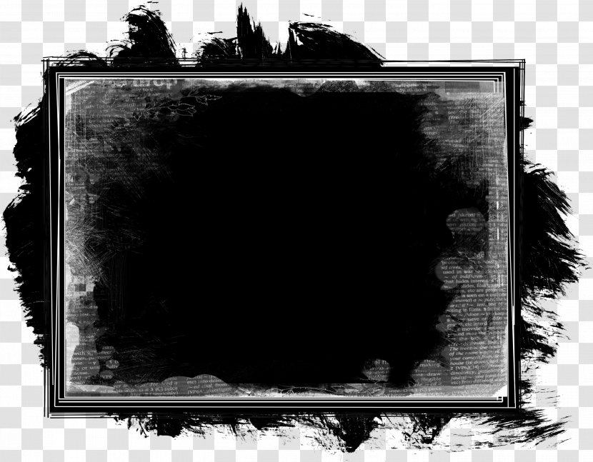 Black And White Multimedia Picture Frame - Block Ink Mask Transparent PNG