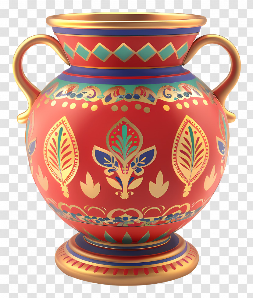 Puja Kalash - Colorful Decorative Vase Transparent PNG