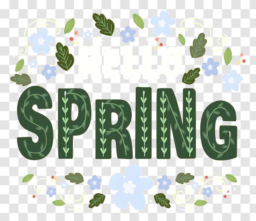 Hello Spring - Spring Season With Flowers And Leaves Transparent PNG