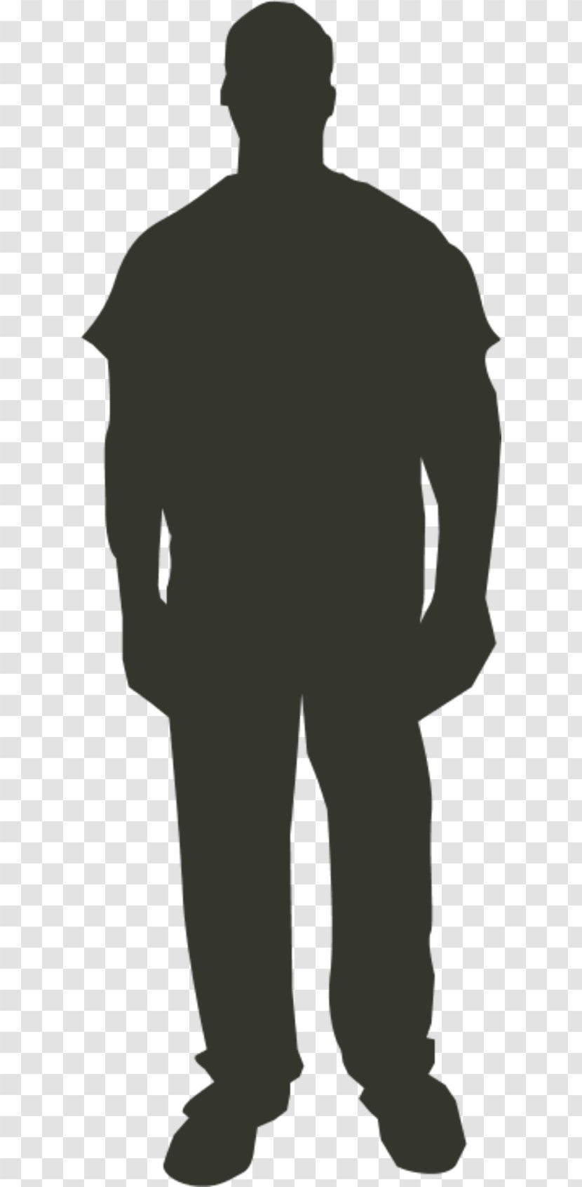 Person Outline Clip Art - Male - Man Standing Silhouette Transparent PNG