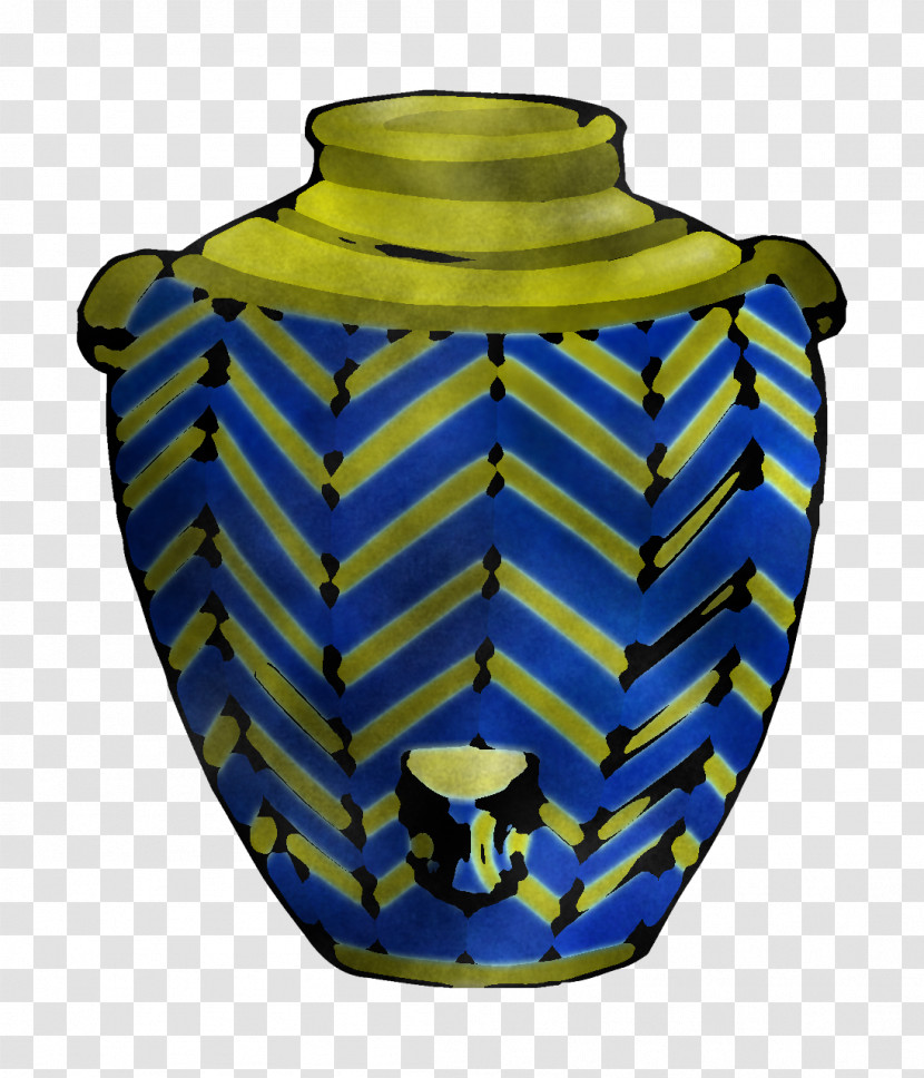 Blue Vase Cobalt Blue Urn Yellow Transparent PNG