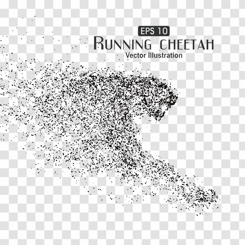 Cheetah Particle Euclidean Vector Illustration - Monochrome Photography - Art,Cheetah Transparent PNG