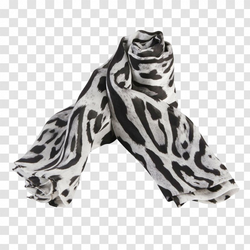 Leopard Scarf - Black And White - Female Transparent PNG