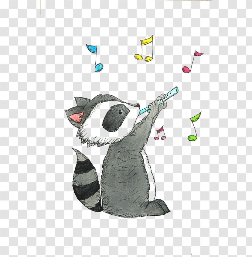 Raccoon Drawing Cuteness Illustration - Silhouette Transparent PNG