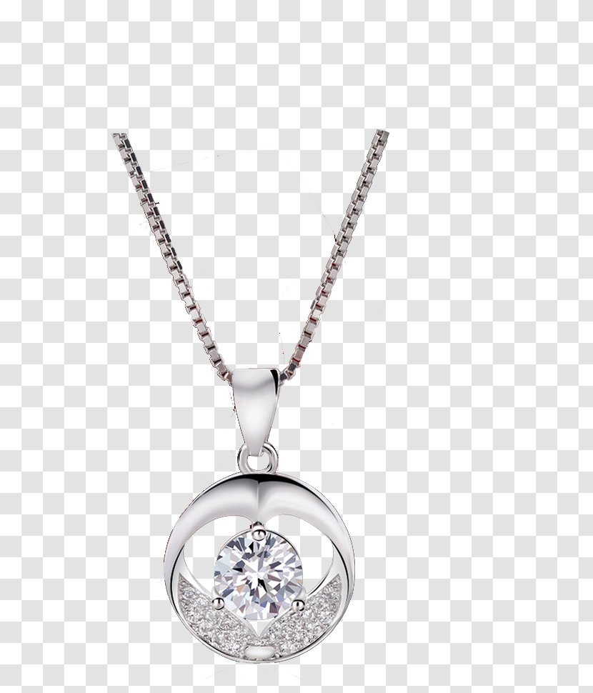 Earring Necklace Diamond Pendant Silver - Real Shot Simple Transparent PNG