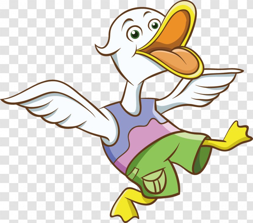Cartoon Illustration - Vertebrate - Donald Duck Fly Transparent PNG