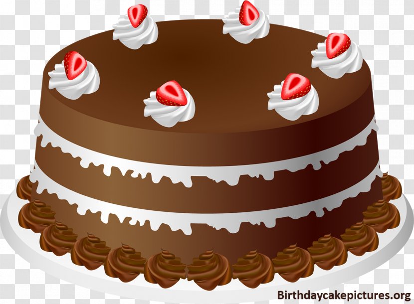 Chocolate Cake Birthday Sponge Strawberry Cream Wedding - Toppings - German Party Cliparts Transparent PNG