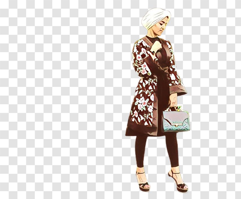 Costume Fashion Coat Dress Pattern - Handbag - Trench Transparent PNG