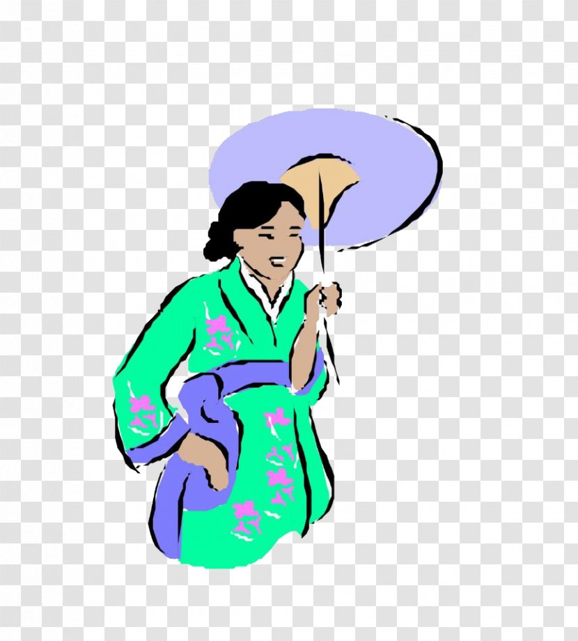 Japan Geisha Woman Illustration - Japanese Transparent PNG
