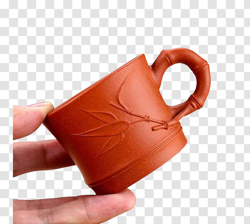 Teacup Yixing Clay Teapot - Holding Purple Tea Cup Transparent PNG