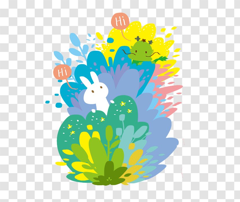 Grass Rabbit - Flowering Plant - Art Transparent PNG