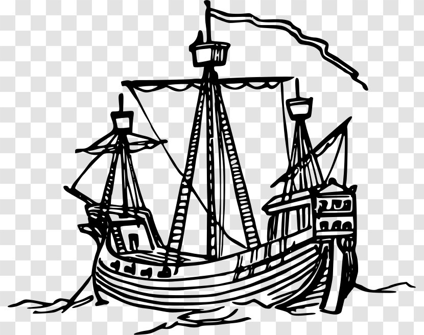 15th Century Sailing Ship Clip Art - Manila Galleon Transparent PNG