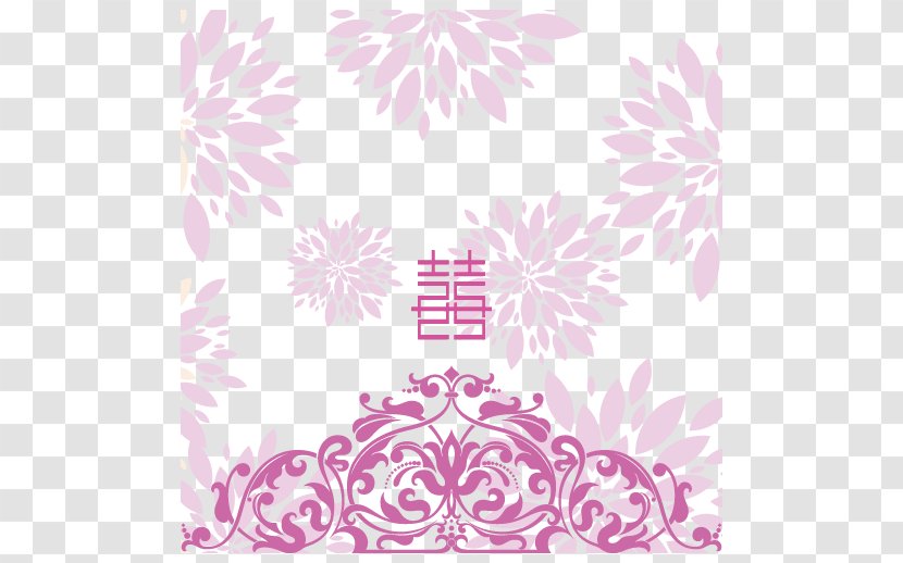 Wedding Invitation Ornament - Pink - Hi Word Vector Flowers Background Transparent PNG