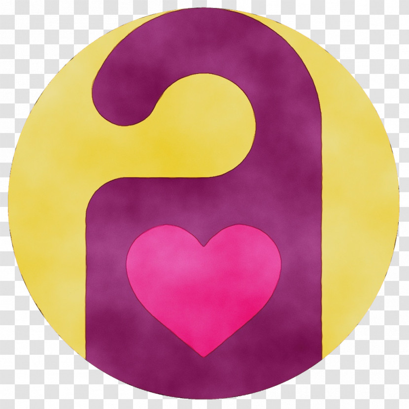 Heart Yellow Purple Pink Magenta Transparent PNG
